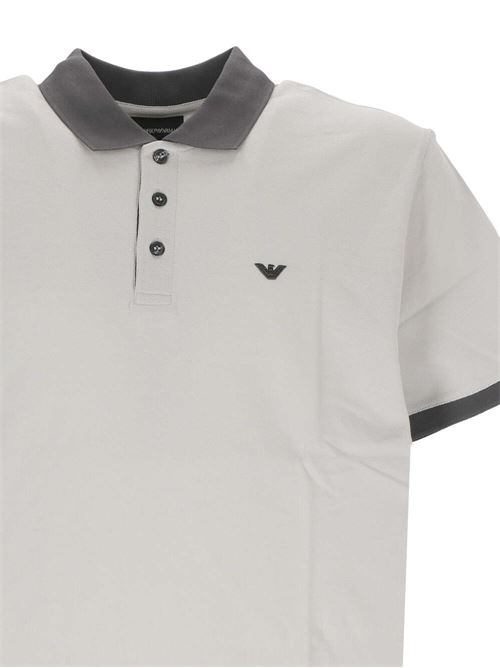 Polo in piqué di cotone grigio Emporio Armani | 3D1FM11JTKZ0646